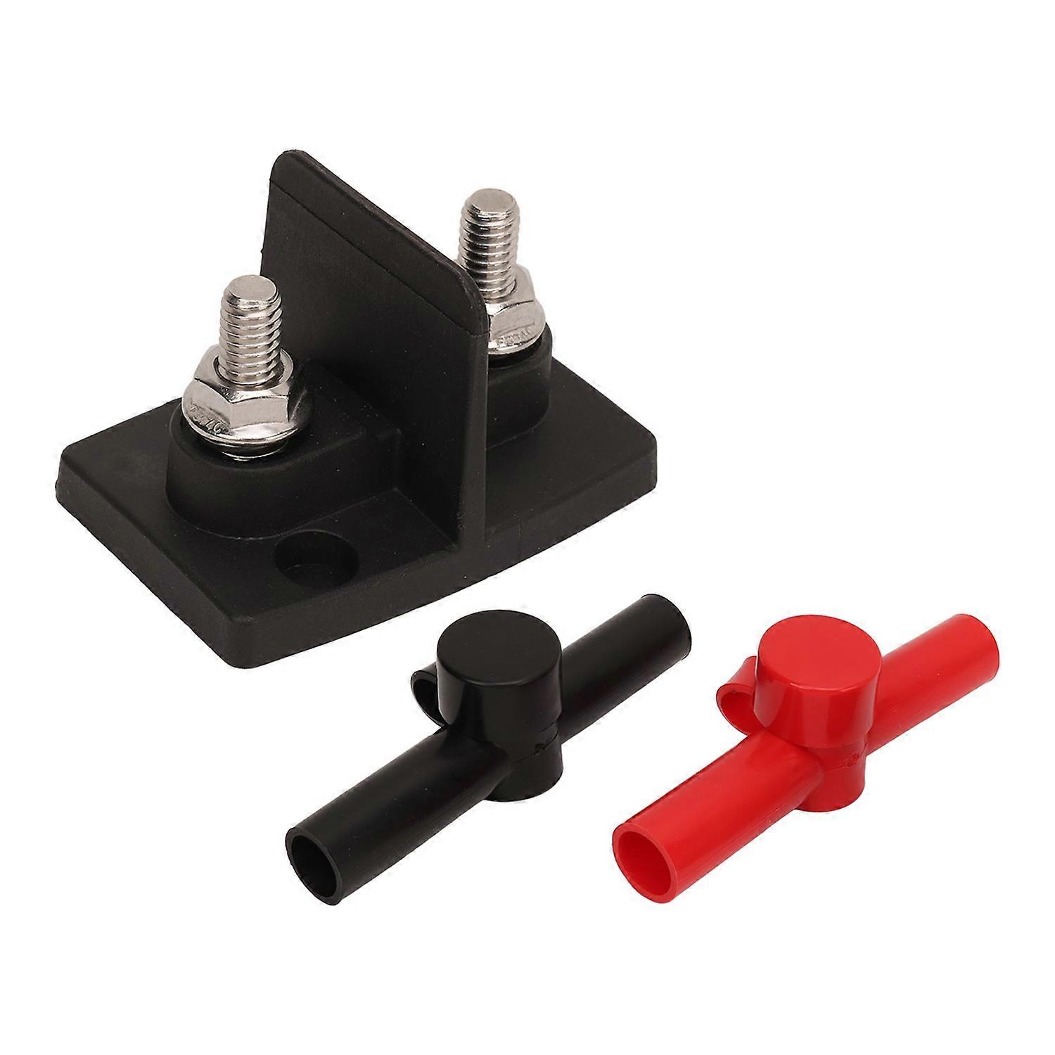 Dual Powerpost Cable Connectors 2 X M8 Stud Power Distribution Block with 2pcs Black Red Insulator f