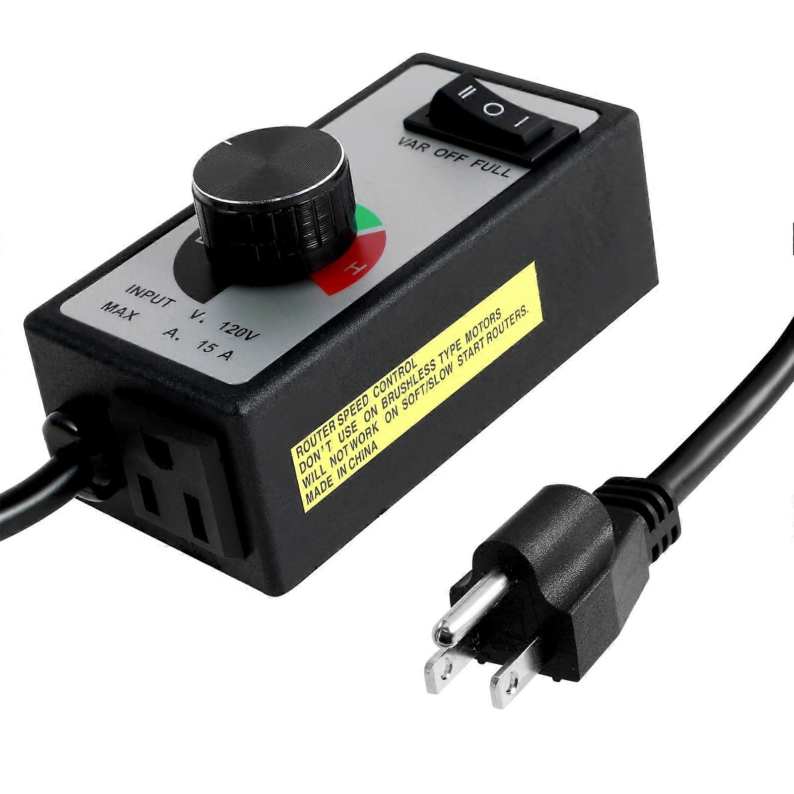 AC Motor Speed Controller 100-120V 1800W, 3-Speed Regulator, Safe Variable Adjuster for Fan, Greenhouse, Home, Garage