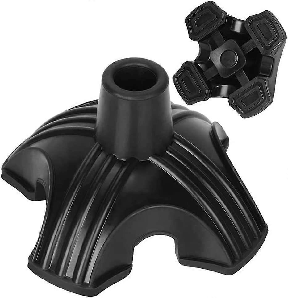 Cane Tip, Non-Slip Self Standing Quad Support Rubber Cane Tip 4 Point Replacement Cane Tip for 3/4(0.75) Inch Diameter Standard Walking Cane Folding C
