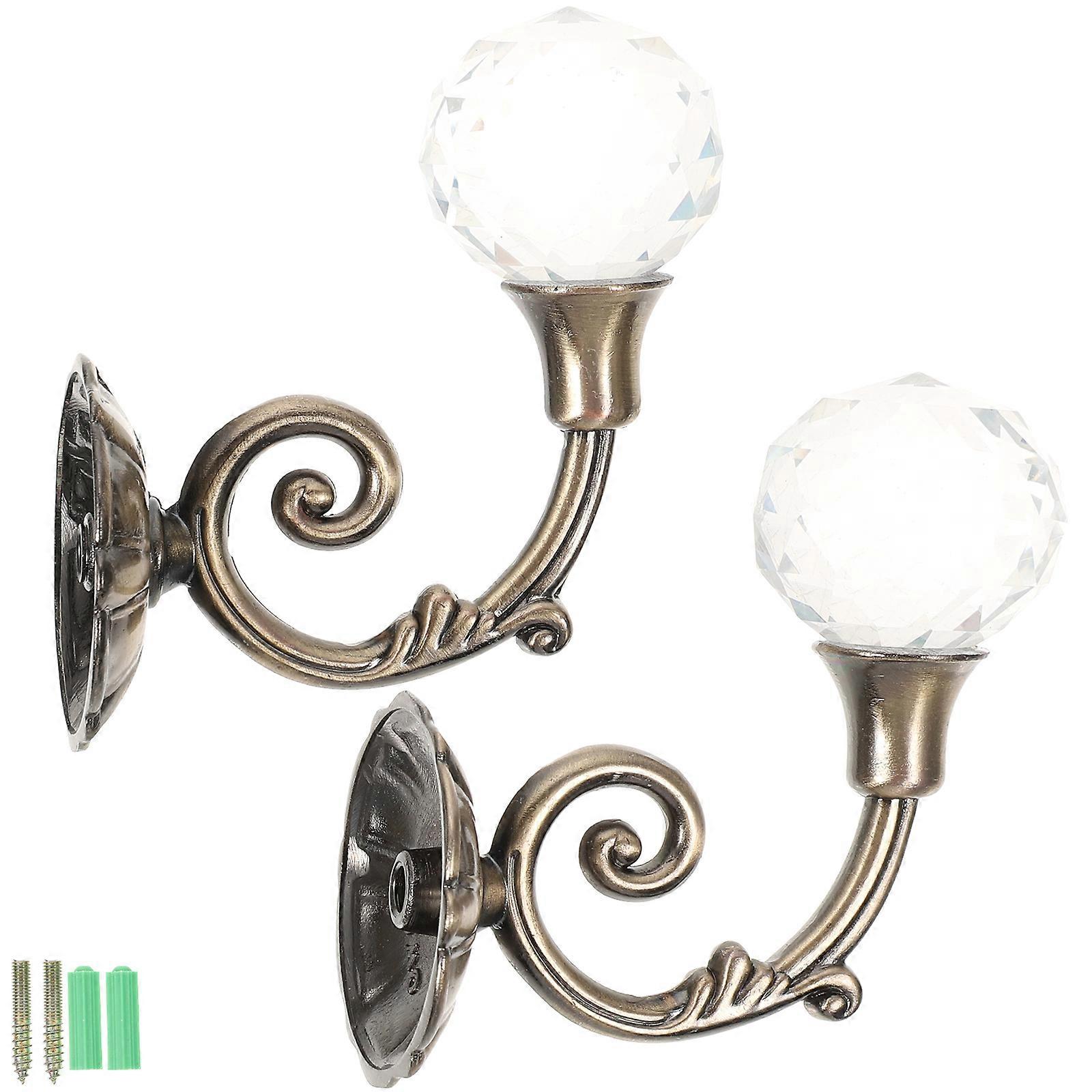 Crystal Holdbacks Vintage Hooks for Hanging Curtains Pair of High Grade