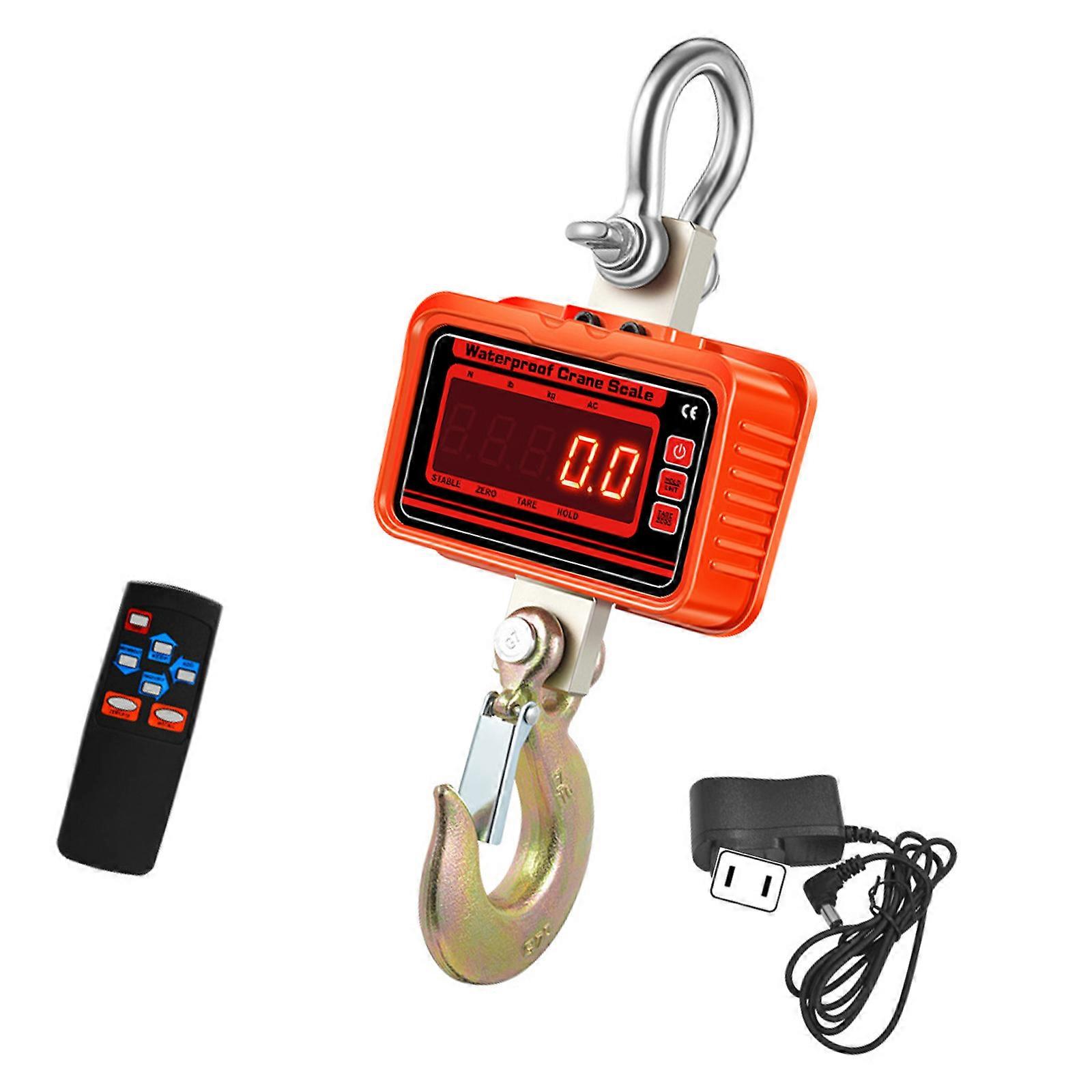 3000kg Capacity Industrial Waterproof Hanging Scale with LCD Display Rechargeable Battery for Heavy Duty Weighing Multicolor