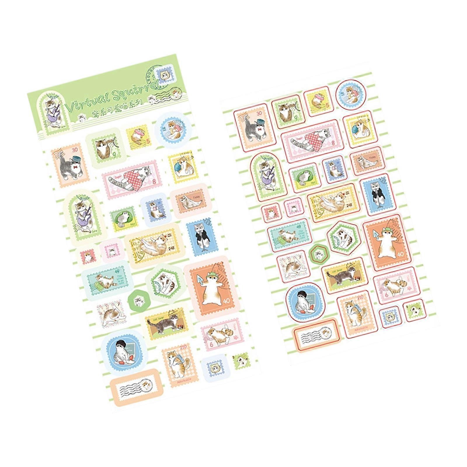 Whimsical Cats Theme Decorative Sticker for Notebook Diaries Scrapbook Materials Tear Resistant User Friendly Adhesive Multicolor