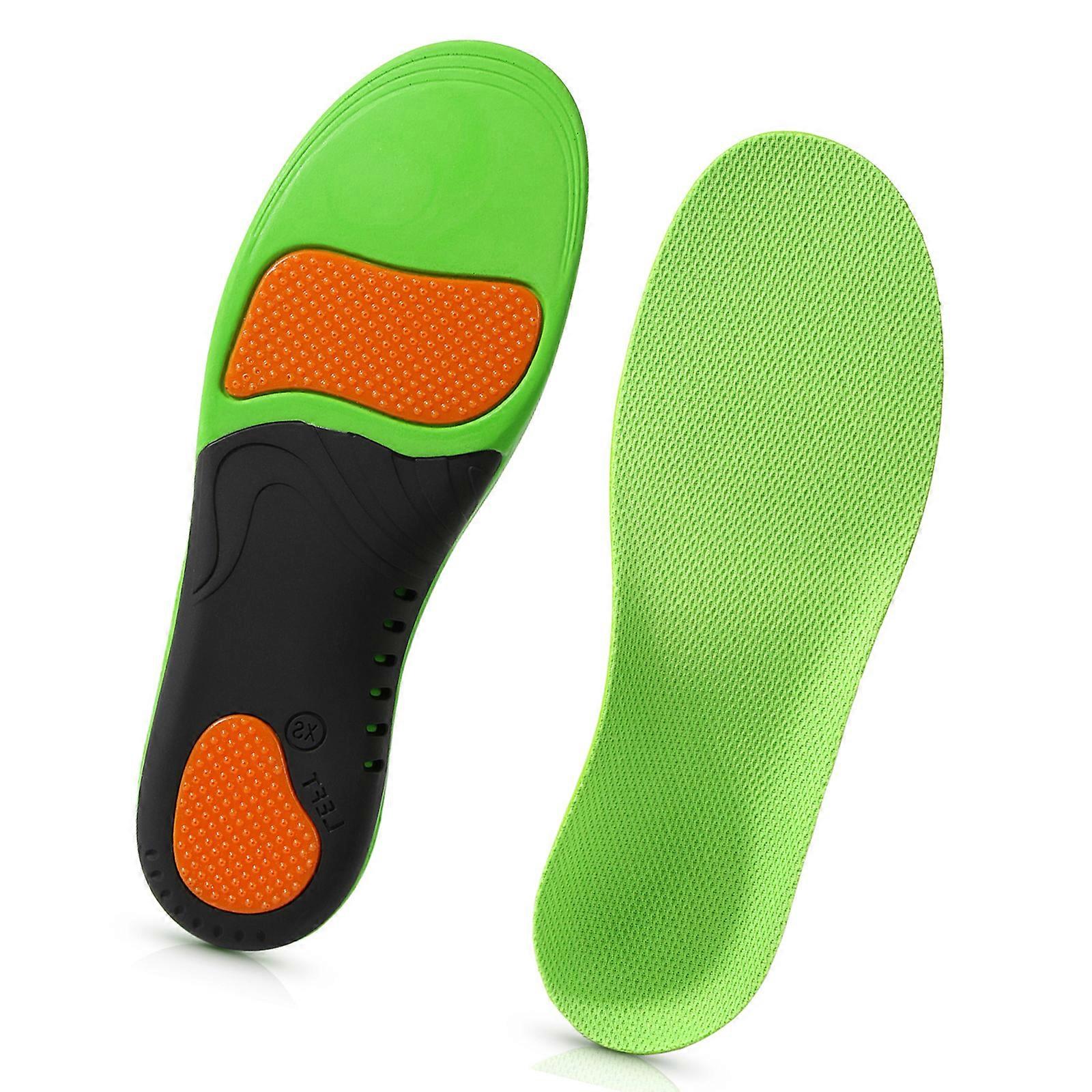 Breathable Sports Insoles With Multi Layer Cushioning Sneakers Inserts For Running Basketball And Long Hours On Feet  Green XL