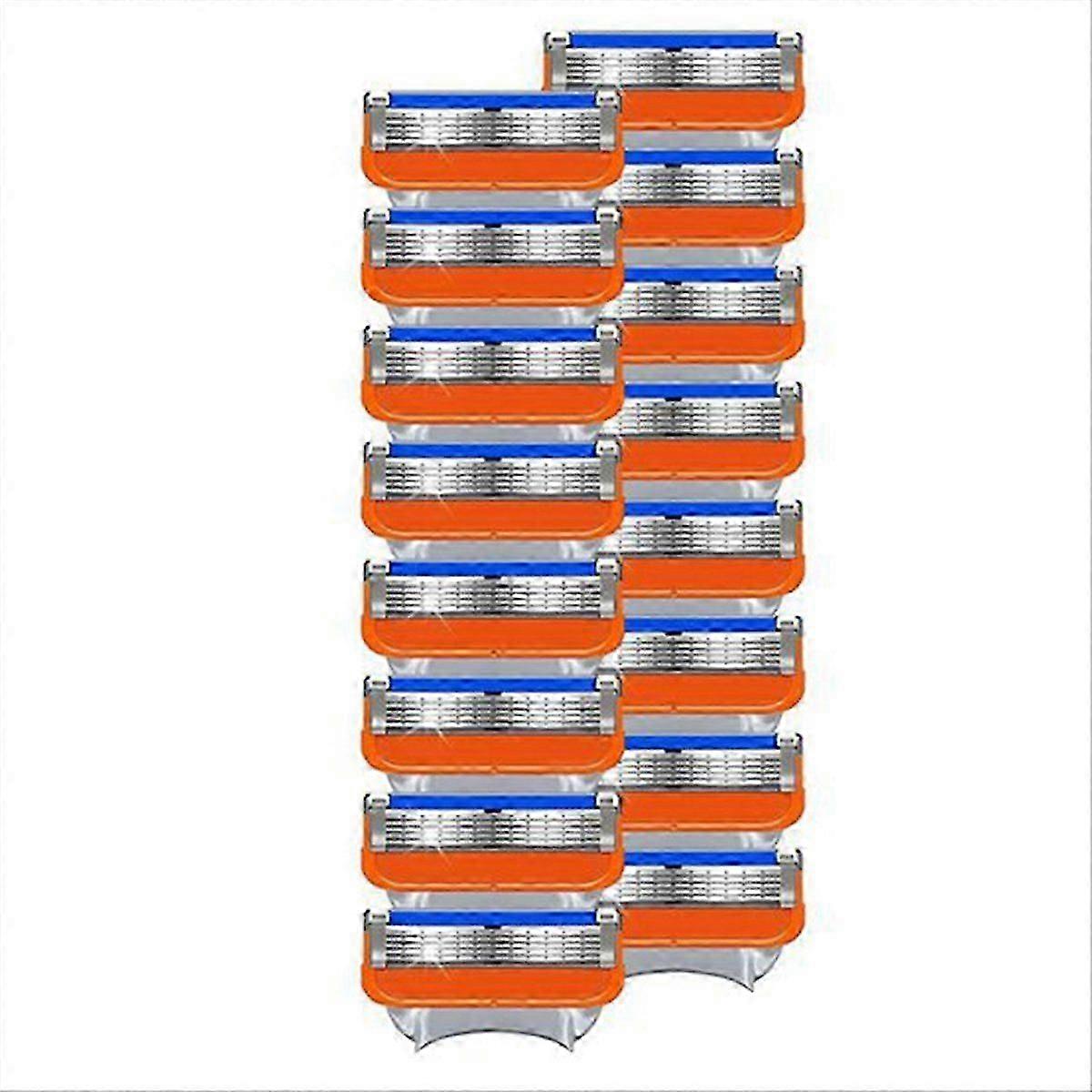 24 kpl Fusion 5 -parranajon terän vaihtoteriä, Lubrastrip-suojanauha, yhteensopiva Fusion 5 -parranajon kanssa, oranssi