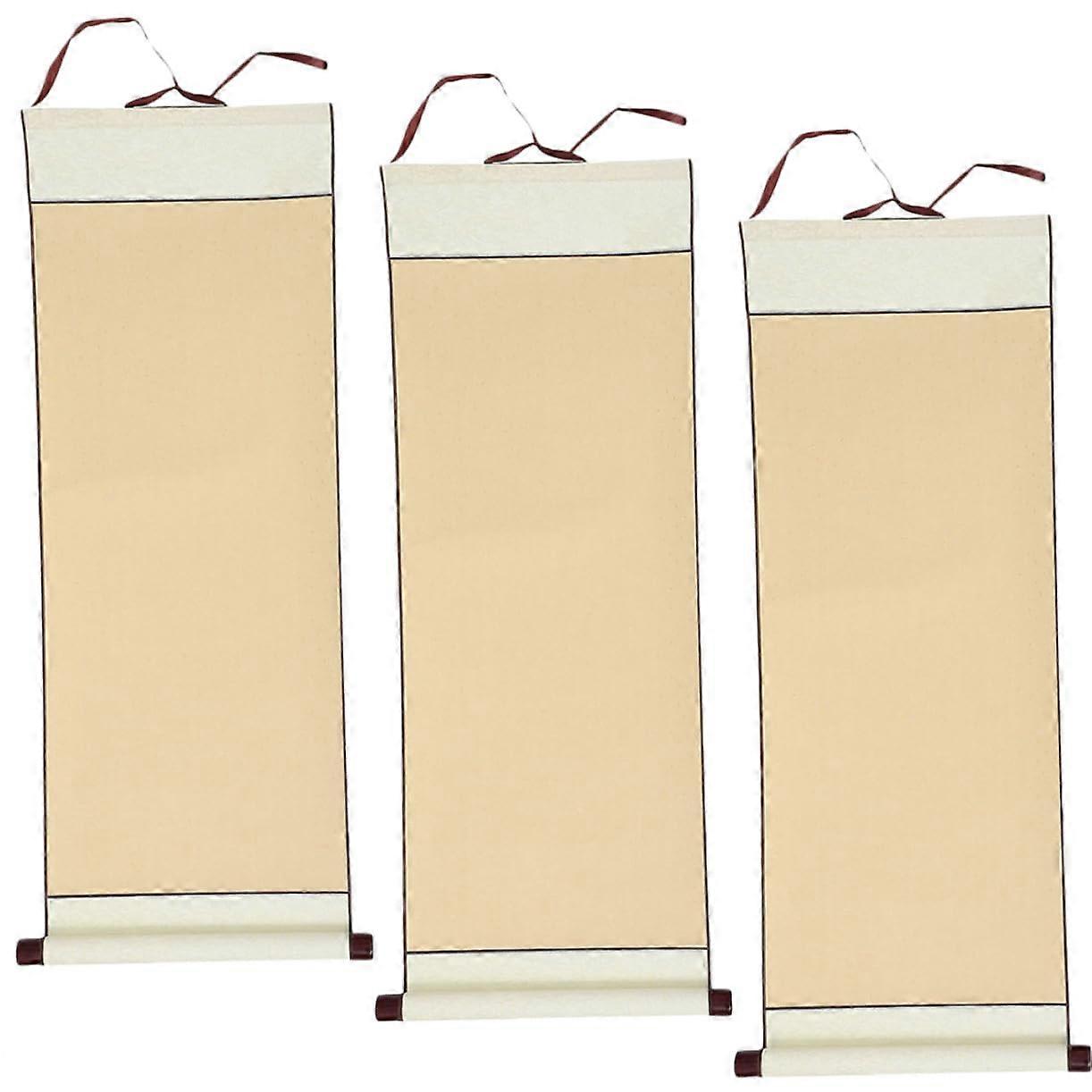 Chinese Calligraphy Xuan Paper Scrolls Set of 3 for Brush Painting, Watercolor Art and Home Decoration