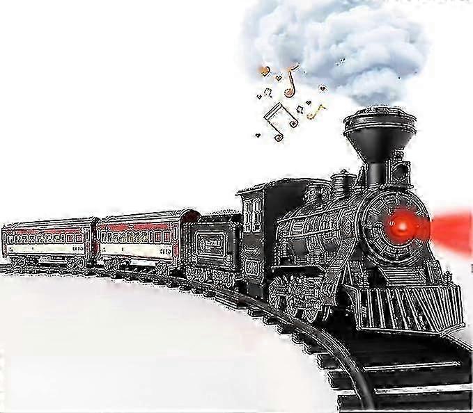 مجموعة قطار كهربائي معدني للأولاد - سيارة ركاب متوهجة مع قاطرة بخارية