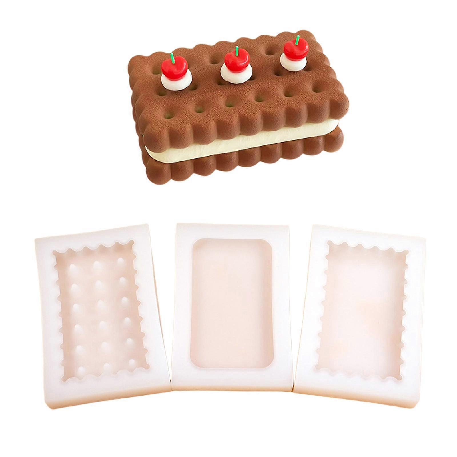 Set of 3 Professional Silicone Baking Tool Rectangular Shape Cookie Molds Chocolate Mold Kitchen Baking Accessories Multicolor