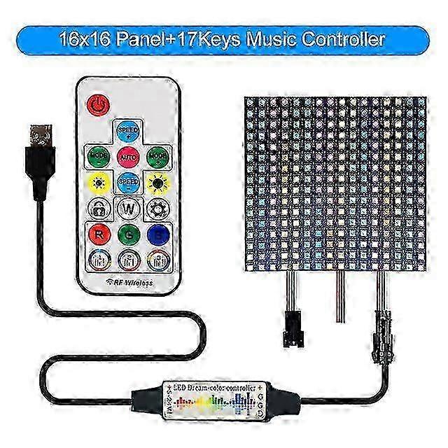 WS2812B RGB Led Digital Flexible Individually Addressable Panel Light 17Key Music Controller Module Matrix Screen DC5V