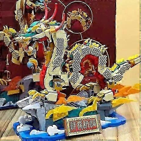2024 مهرجان الربيع الجديد التنين الميمون الصيني Xianglong Nafulong نموذج كتلة متوافق مع 80112 هدايا الأطفال