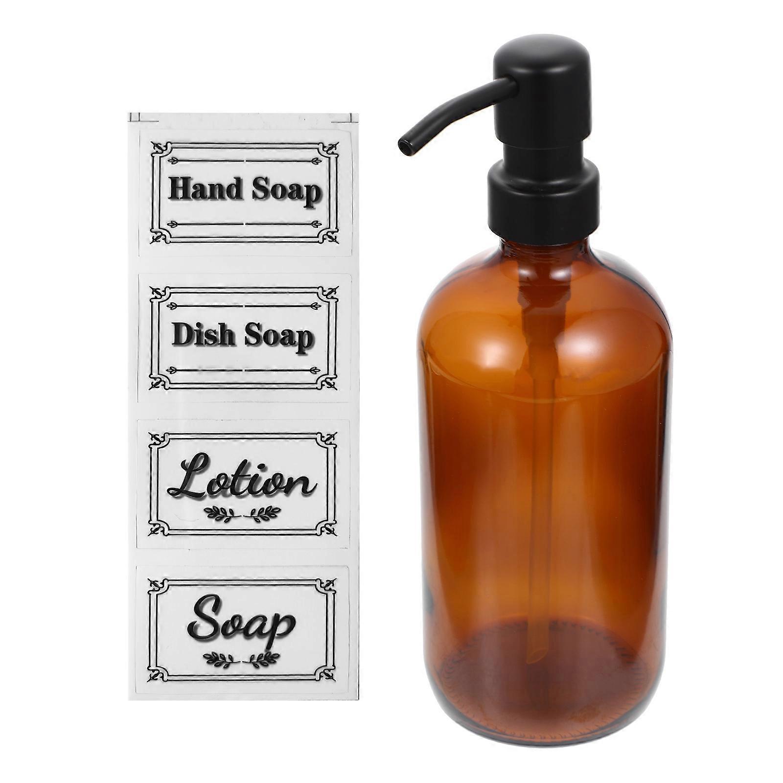 Glass Pump Bottle for Shampoo Use in 1Set Brown Durable Storage