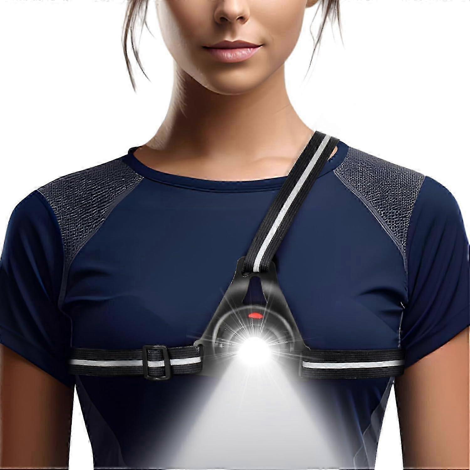 Chest Torch for Running with 360 Reflective Band and 3 Light Modes