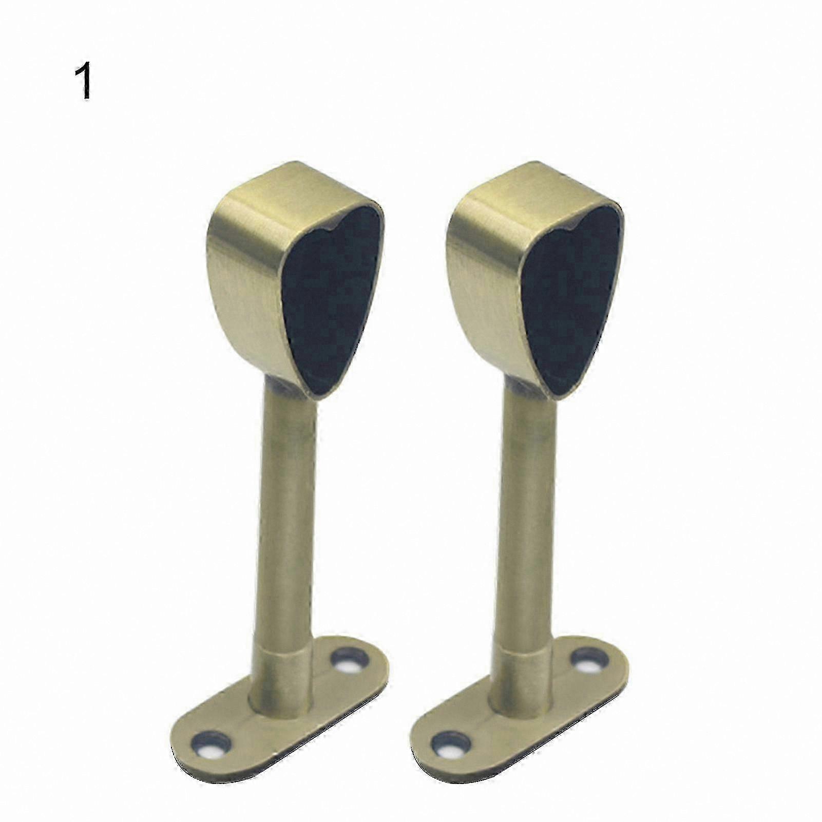 Ceiling Mounted Wardrobe Rod Bracket Set - 2pcs Alloy Rail Holder with Lever Flange for Clothes Storage Solution