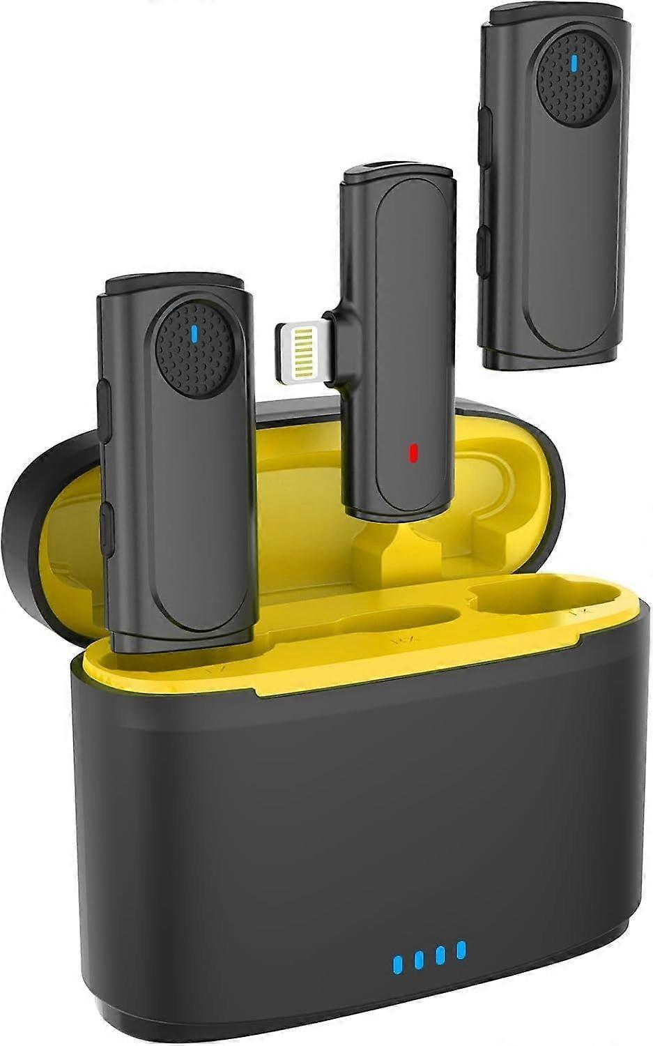 Wireless Lavalier Microphone with Noise Cancellation:40H Working Time with Charging Case,Receiver