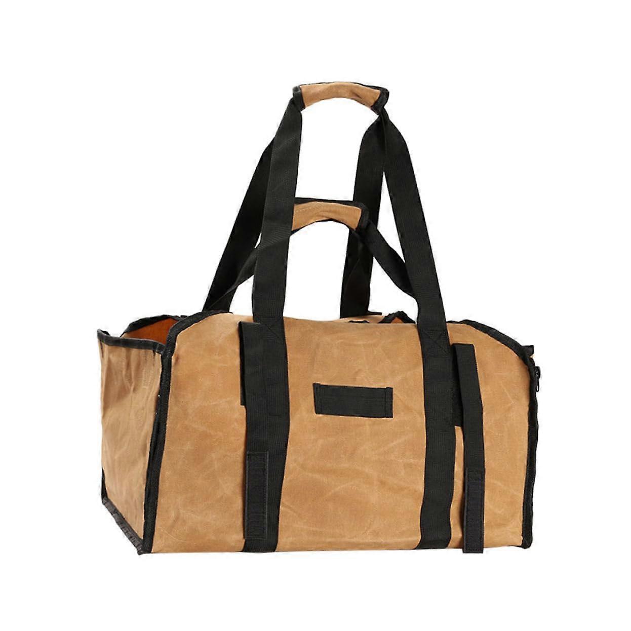 Firewood Carrier Bag Canvas Log Tote with Handles for Home Fireplace and Camping