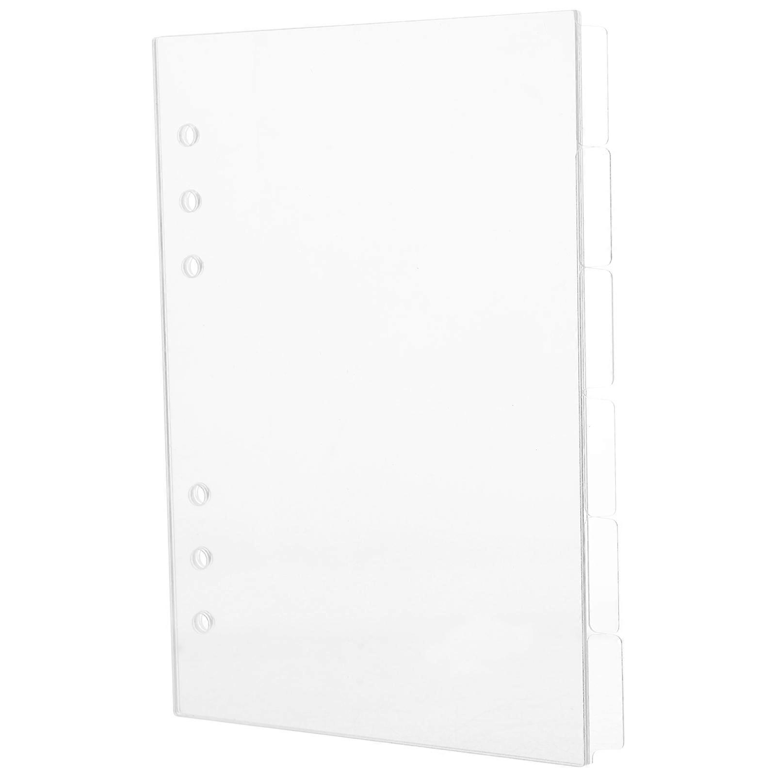 6Pcs Transparent Acrylic Binder Cover for Office Notebook Refillable Pages