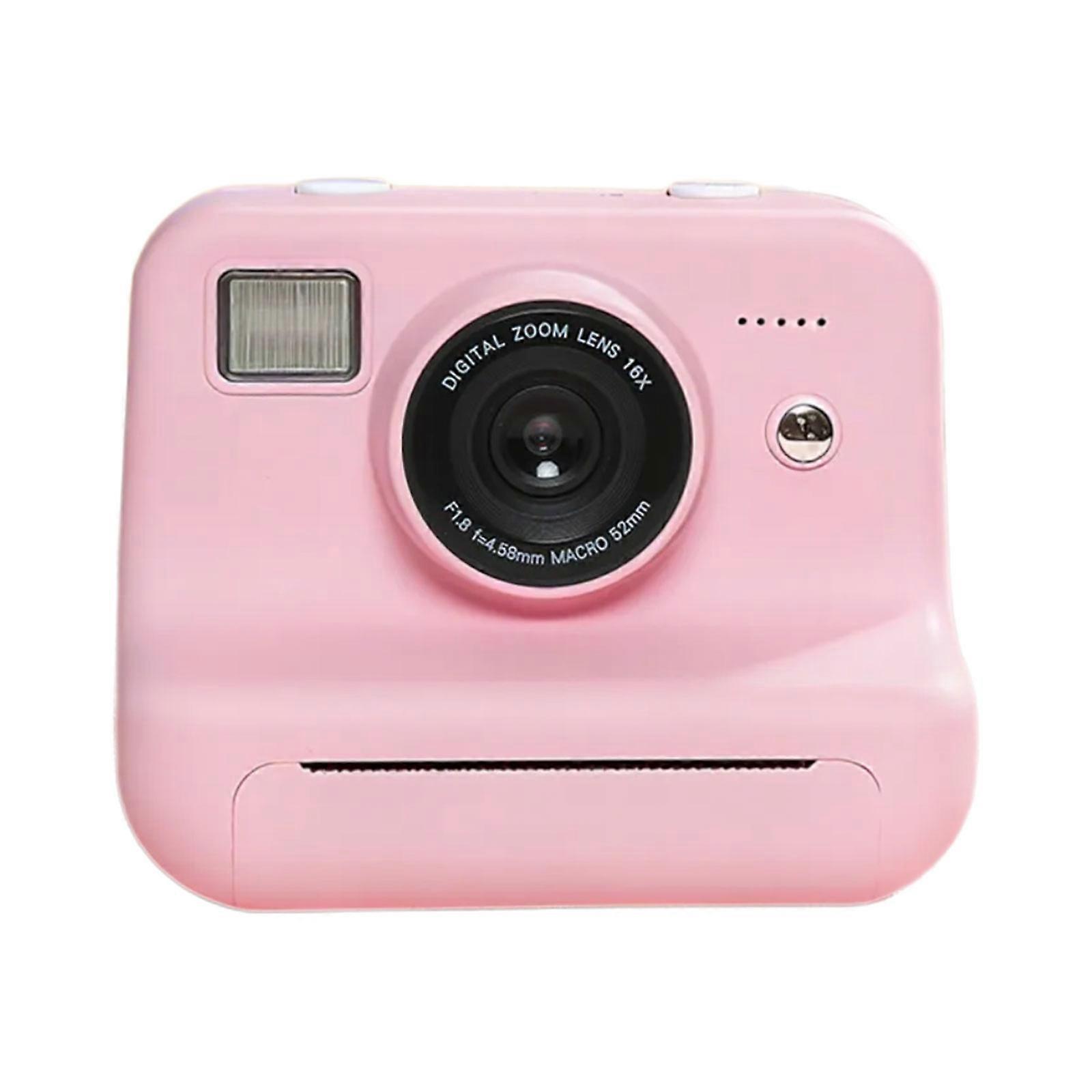 Children Instantly Camera Includes 4 Photo Paper Rolls for Instantly Sharing Durability Construction Support OTG TransFER  Pink