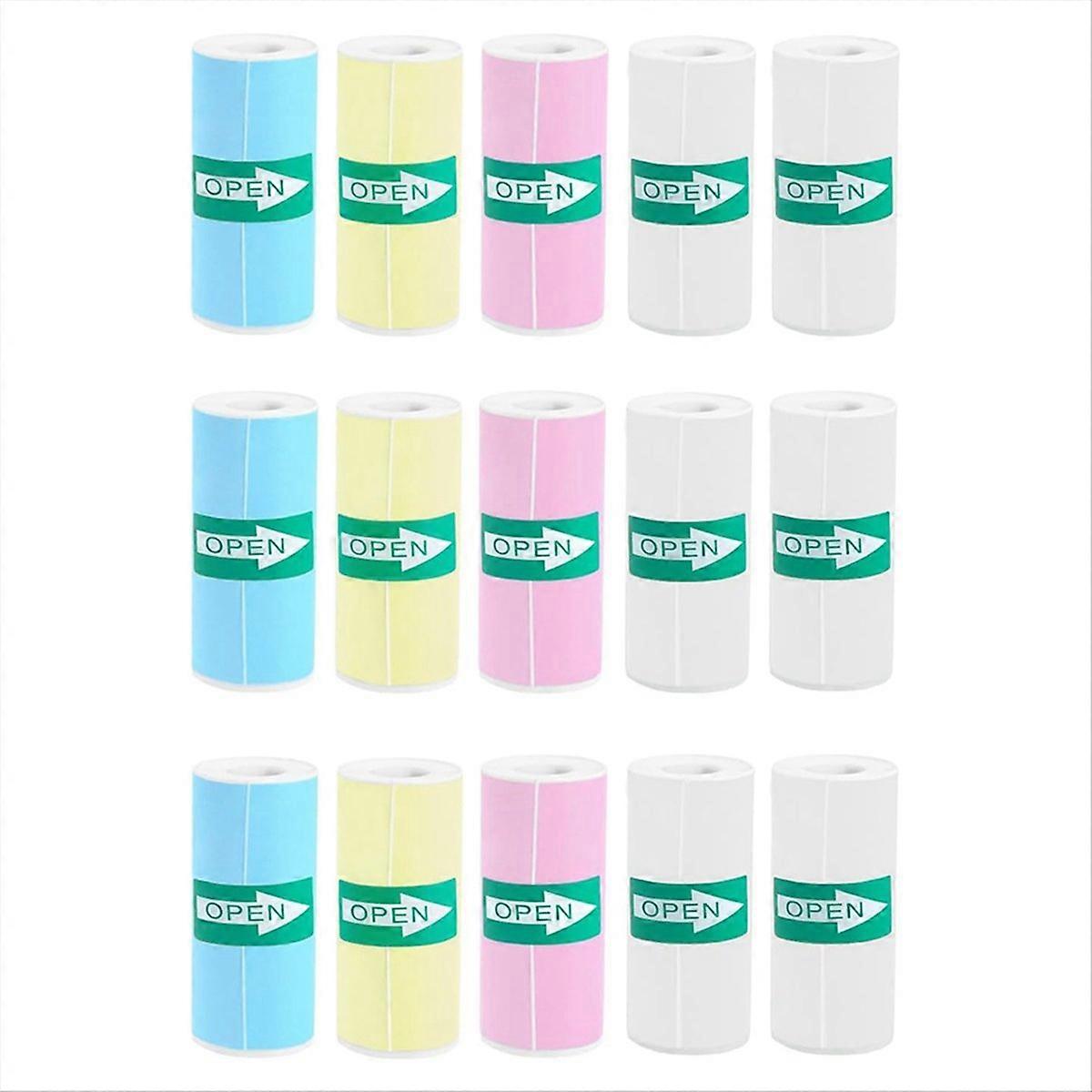 15 Rolls Thermal Sticker Paper for Mini Printer Sticker Maker