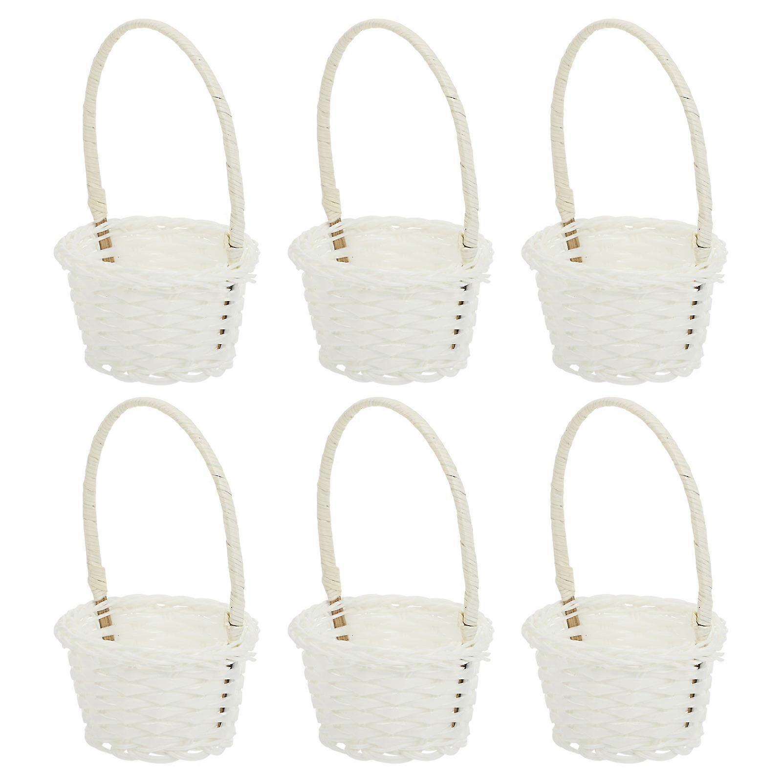 6pcs Durable Woven Baskets Distinctive Rattan Baskets Premium Picnic Baskets