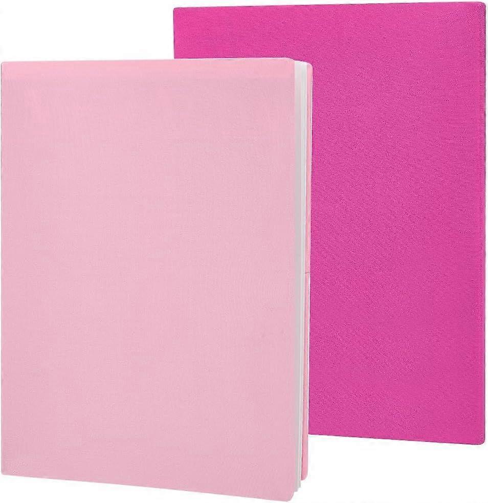 2Pcs Pink Stretchy Book Cover 9 x 14in Rose Red Notebook Wrap Sleeve Up to 9 x 11in Elastic Stretchable Cloth Washable Reusable Rectangle Protect Cove