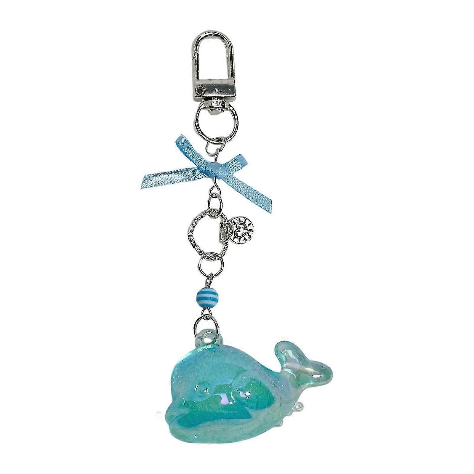 Trendy Cartoon Whale Keychain Lightweight Resin Design Perfect Daily Use Multicolor