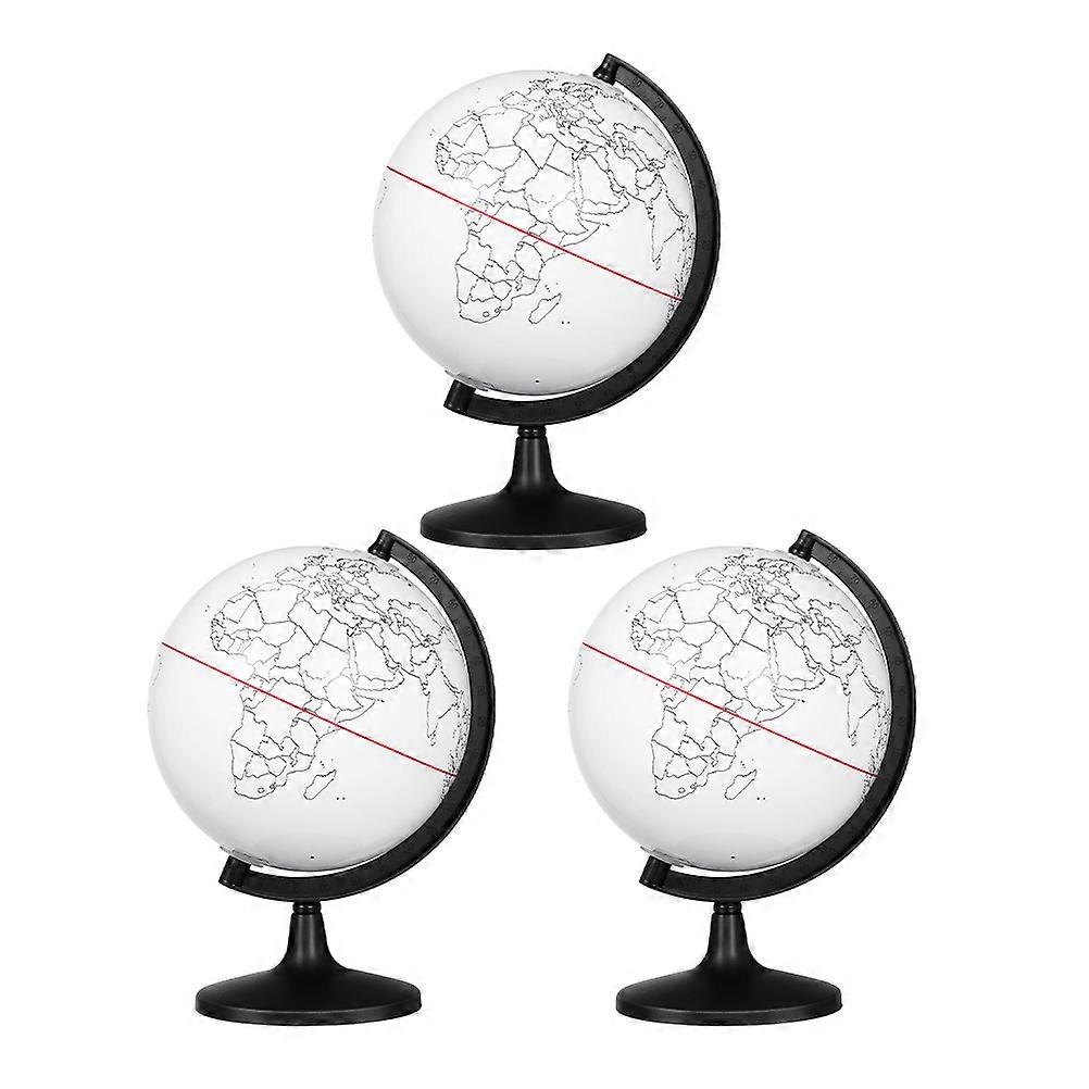 Blank Globe Coloring Model for Decoration 3Pcs DIY Educational Globe Set