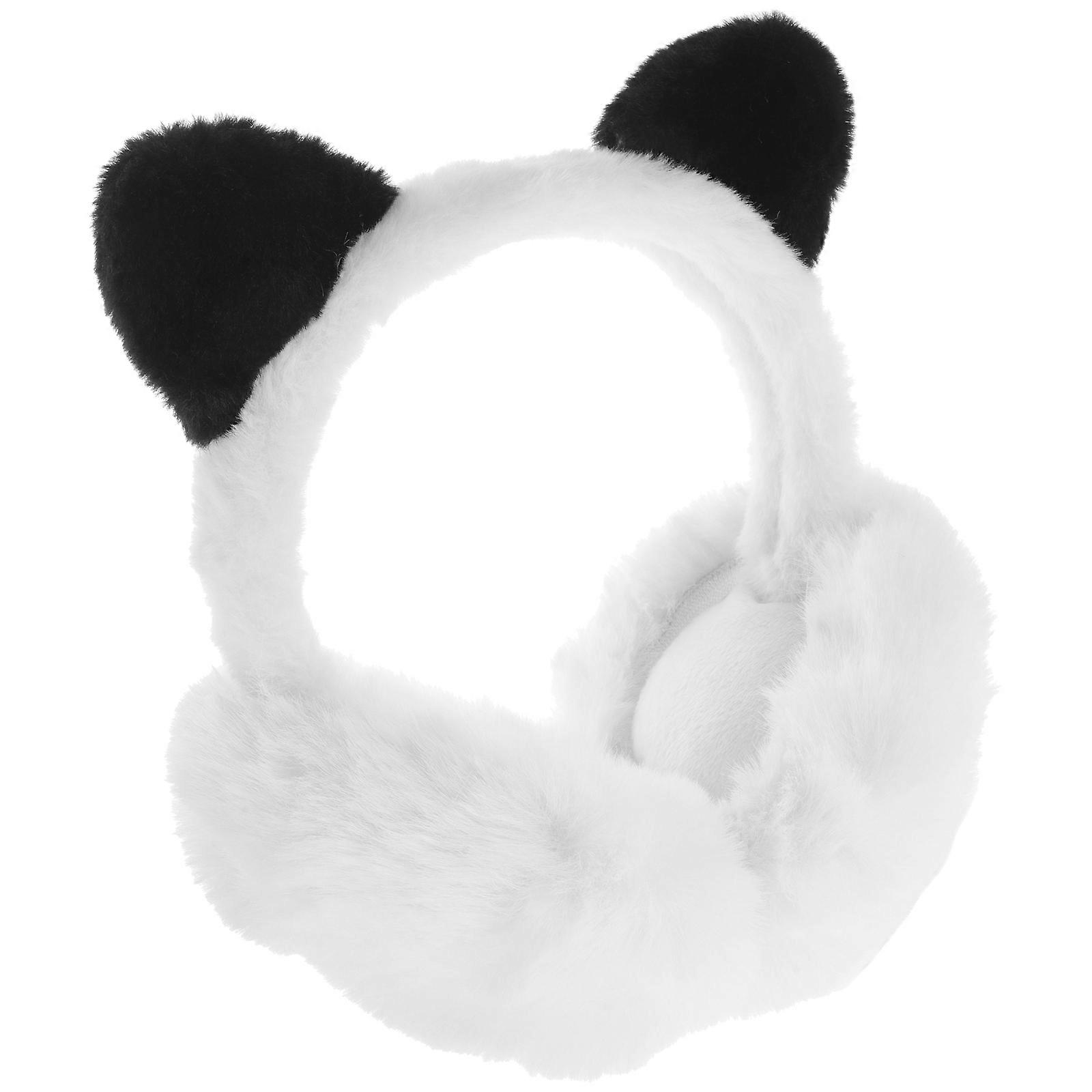 Panda Ear Muff Plush Foldable Warm Protection for Outdoor Activities
