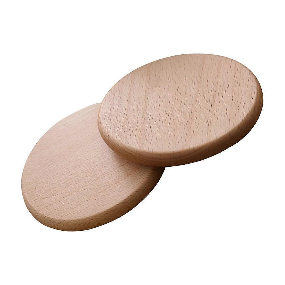 2 Pcs Solid Wood Coaster Cup Place Mat Table Mugs Insulation Pad Drink Coasters