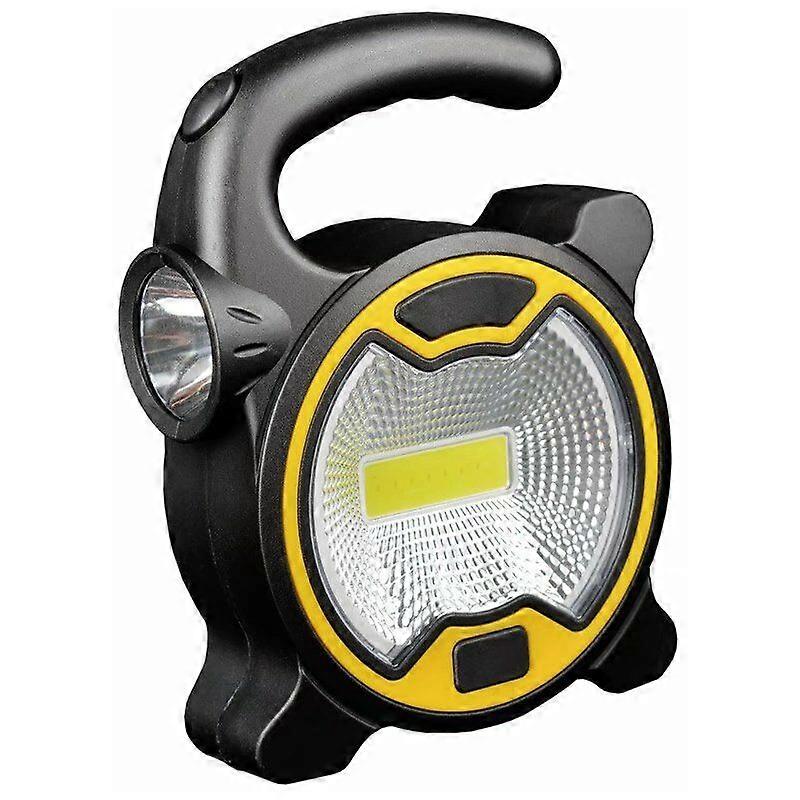 Camping Light, Multifunctional Camping Light with Torch Function COB LED Camping Light Portable Work Light Battery Type, Yellow
