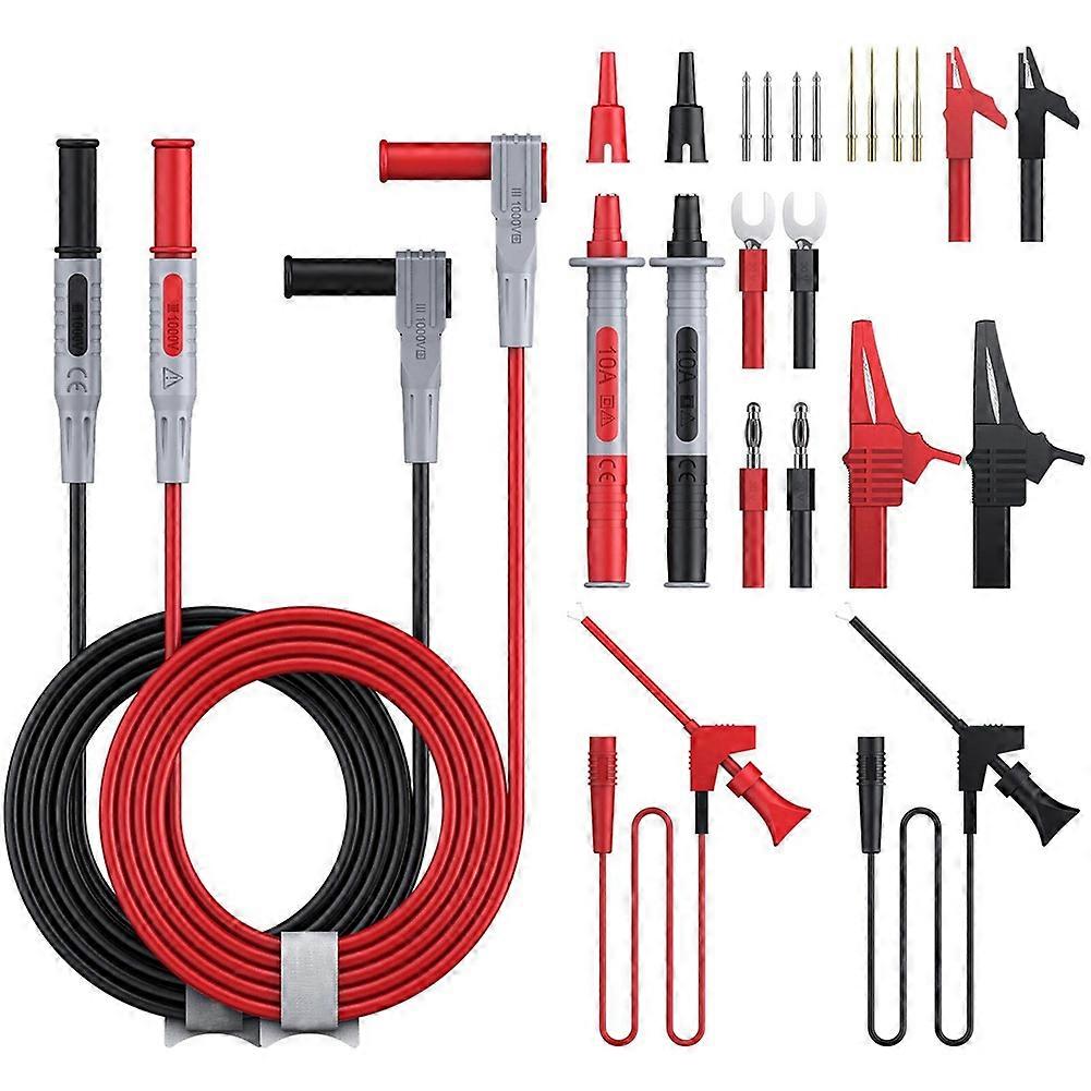 Multi Test Leads Kit Electrical Multimeter Test Lead with Alligator Clips Test Probe Spring Banana Plug