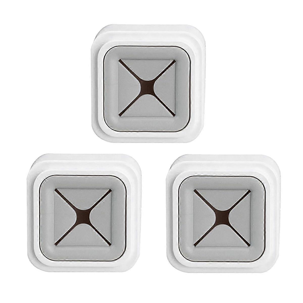 3Pcs Self Adhesive Bathroom Towel Rack ABS Wall Mounted Holder Space Saving Gray Set