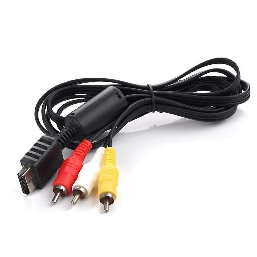 AV Cable for PS1 PS2 PS3 1.8m Durable RCA Video Audio Cord for Clear Output and Full Console Compatibility