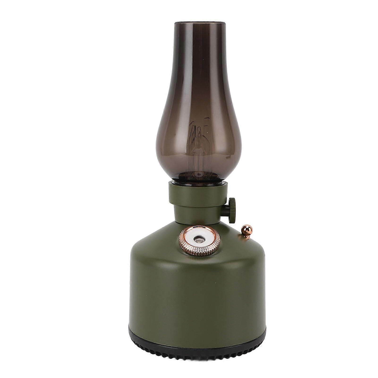 Humidifier Vintage Kerosene Lamp Design 260ml Night Light with Two Mist Modes for Bedroom Office Green