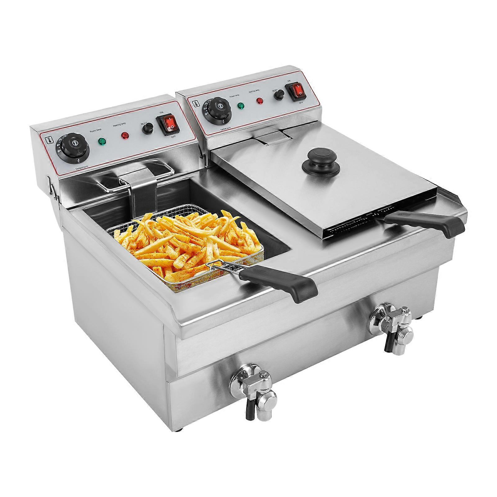 Friggitrice elettrica professionale a doppio cilindro