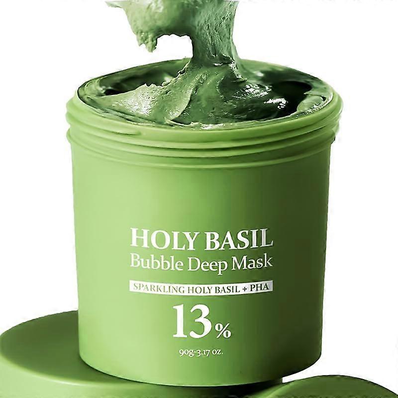 Korean Bubble Clay Mask for Pores with Holy Basil, Carbonated Deep Cleansing Face Pack 90g