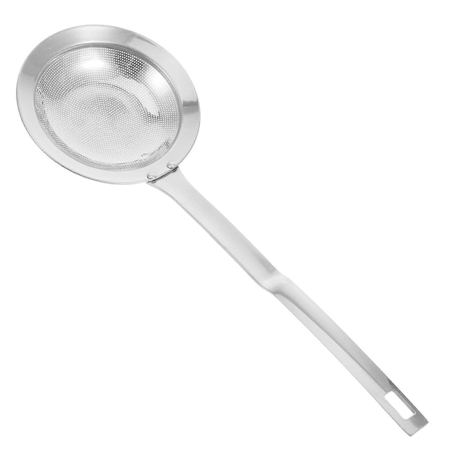 Stainless Steel Fine Mesh Skimmer Spoon with Long Handle for Hot Pot Frying and Oil Filtration