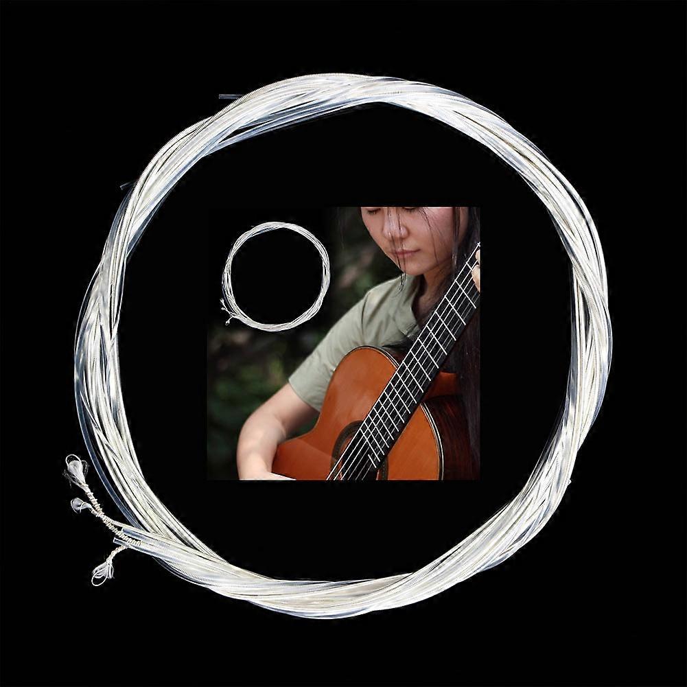 6pcs Classical Guitar Strings Set Precision Durable Clear Nylon Strings Silver Plated Copper Strings For Guitar Accessory