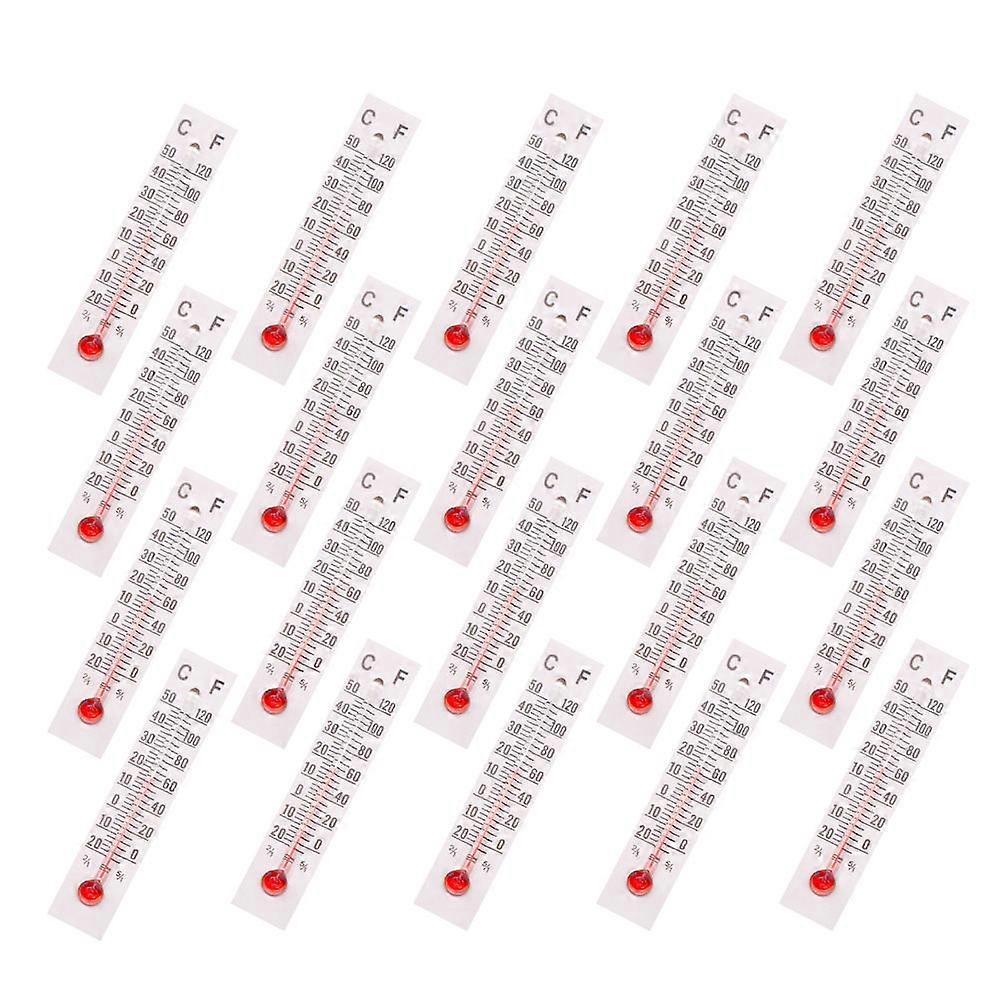Small Temperature Gauge Miniature Thermometer for Decor 20Pcs White Accessory