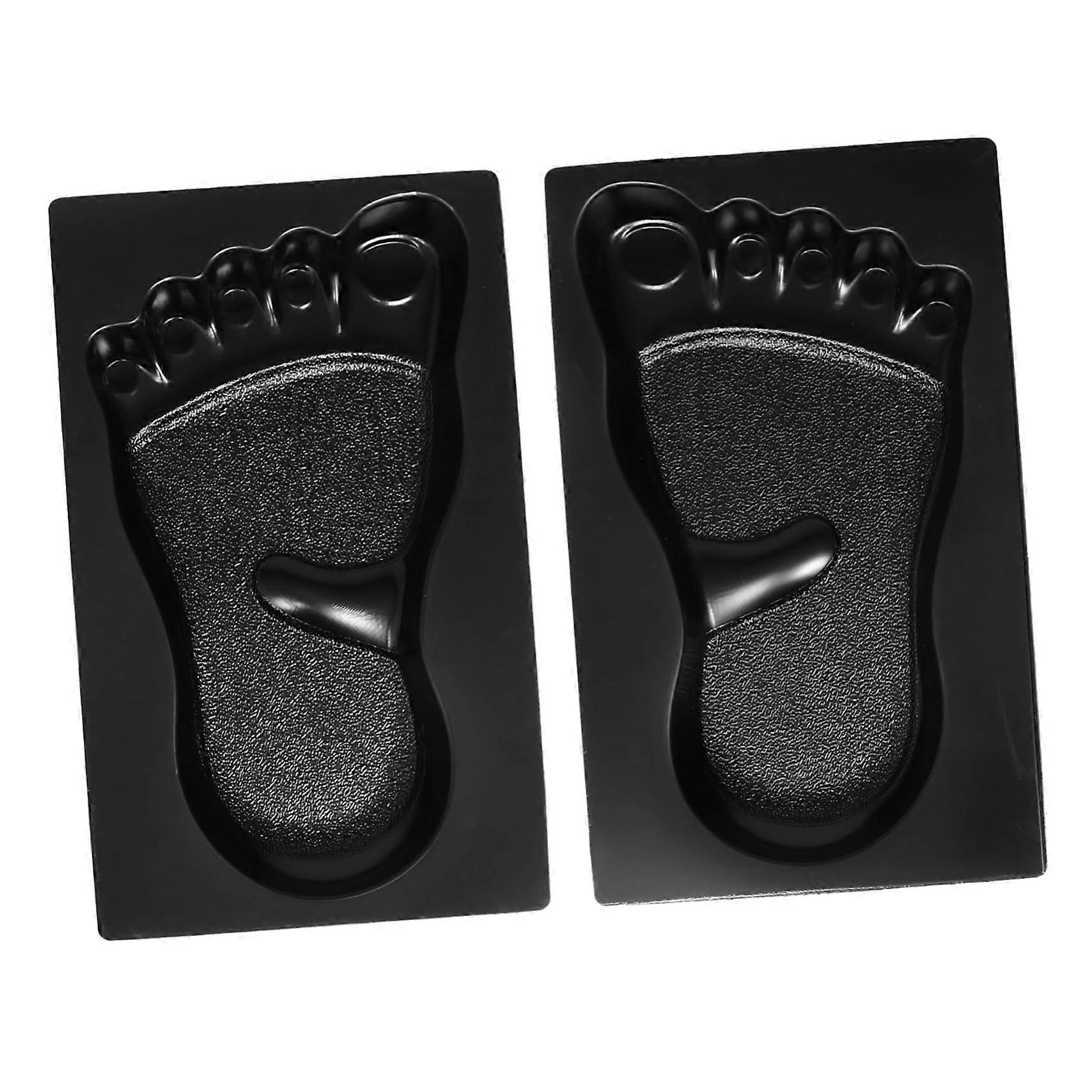 2 Pcs Garden Path Maker Concrete Pavement Mold Creative Footprint Shape Durable Plastic Walkway