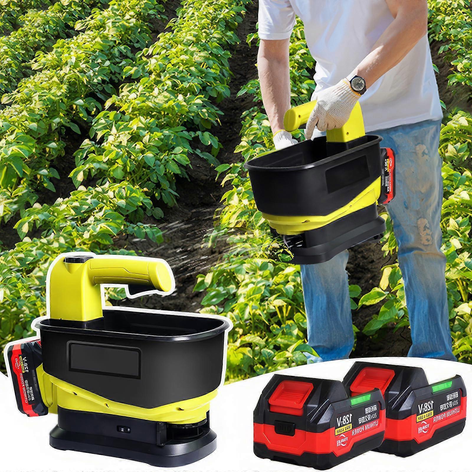 5.5L Adjustable Lawn Seed Spreader with Variable Flow Rate for Fertilizer and Rock Salt