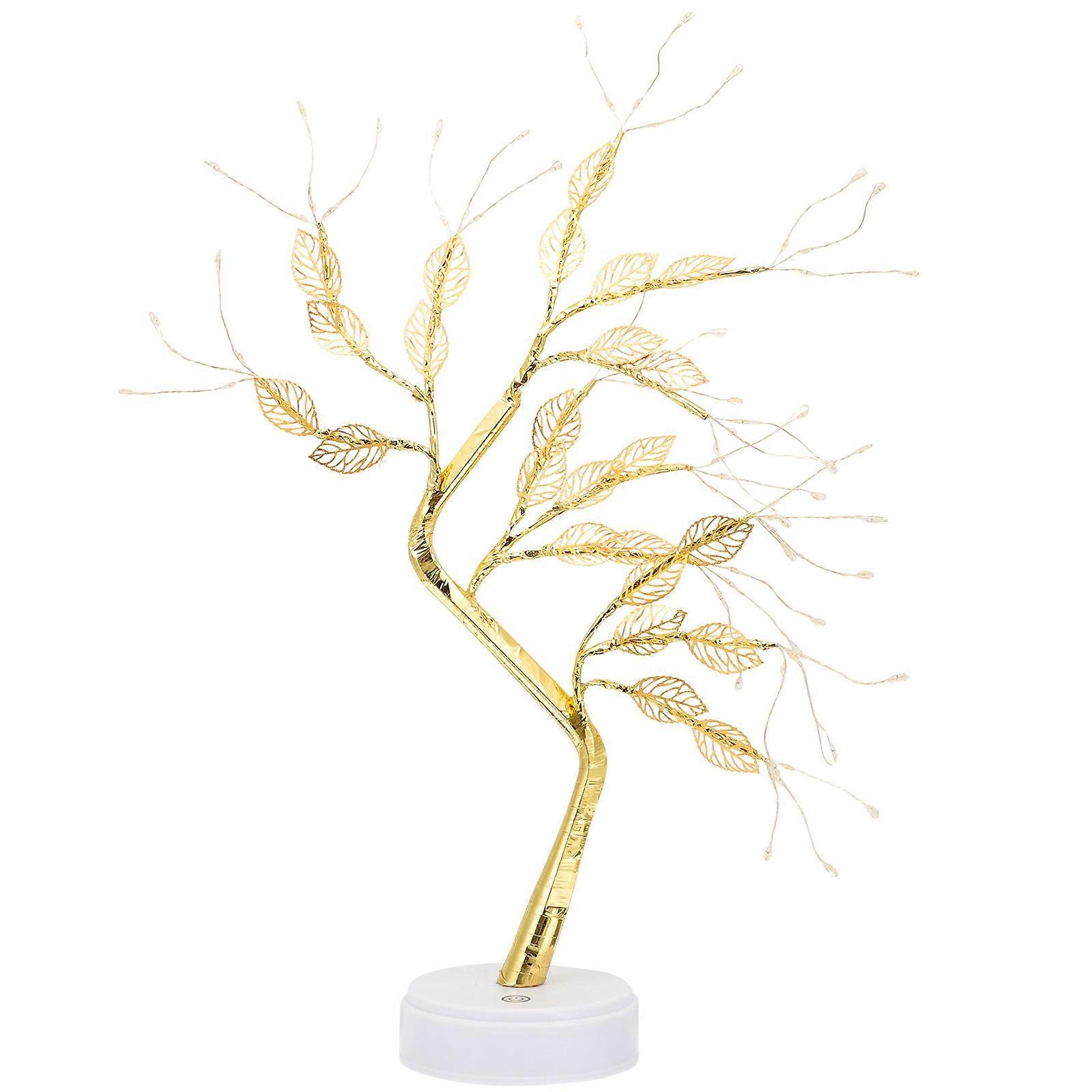 Small Tree Lamp Table Lamp for Home Use with Golden Plastic Material