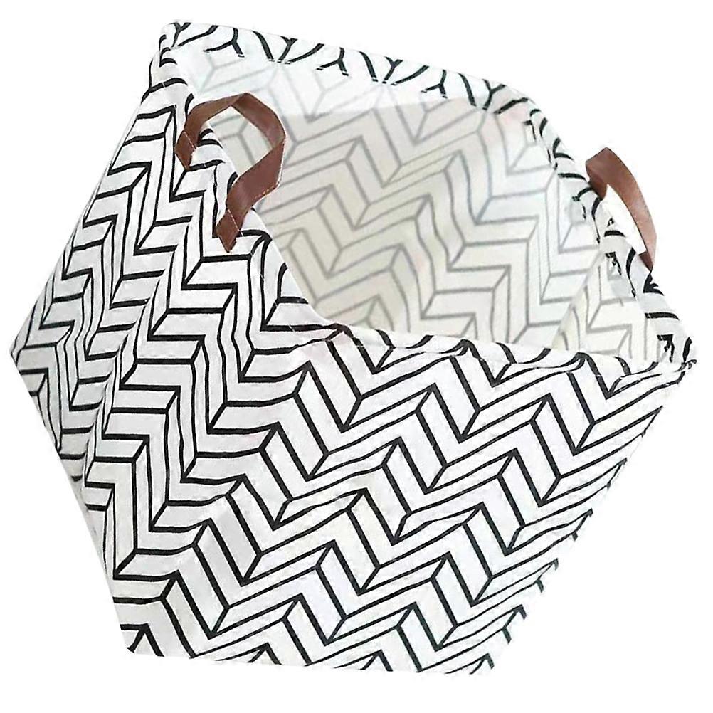 Rectangular Laundry Basket Cotton Linen Clothes Basket for Office Workers Black Color Space-Saving Design 1Pcs