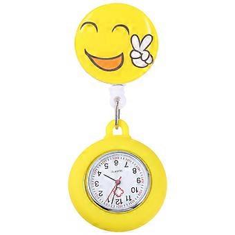Yellow Nurse Pocket Watch Clip Watch for Using 1Pcs Zinc Alloy Material
