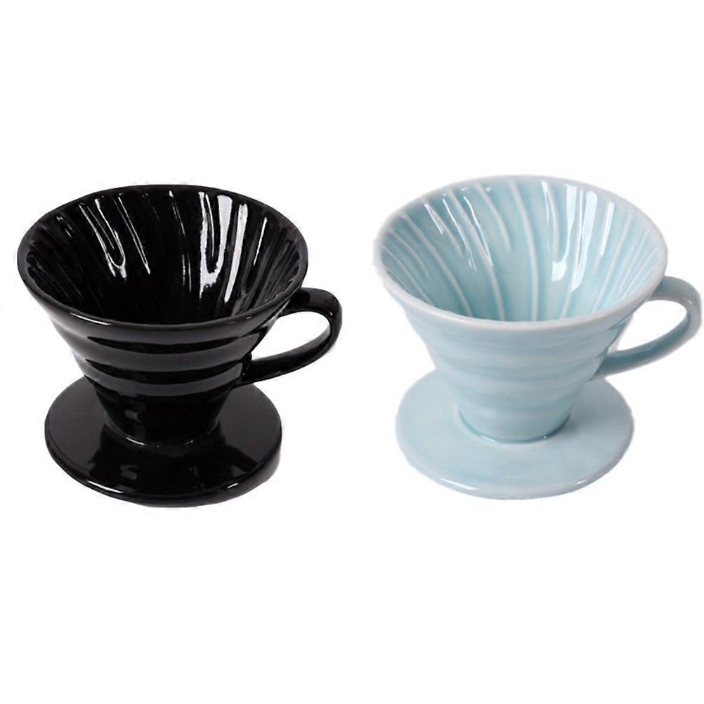 Blue Ceramic Coffee Dripper for Coffee 1Pcs Cone Shape Design Handmade