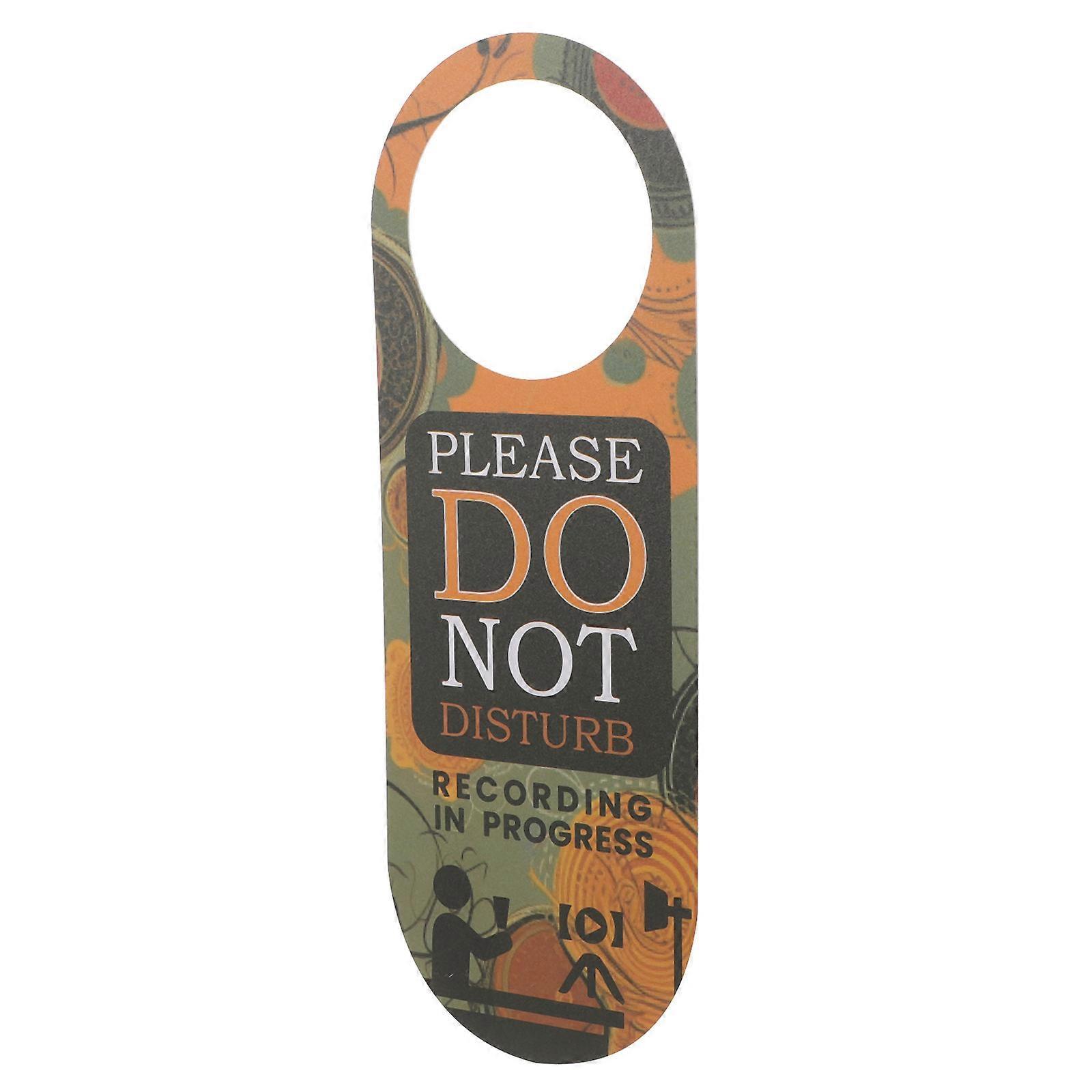 Recording Processing Door Sign with Reusable Door Hanger Notice