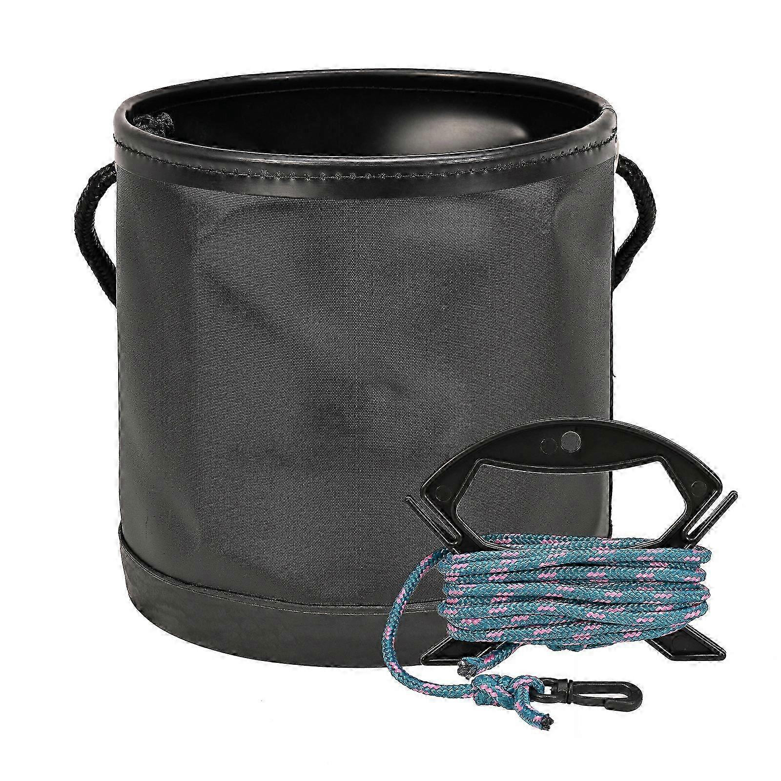 Caixa de pesca dobrável em EVA com corda, tamanho 26-27 polegadas (preta).