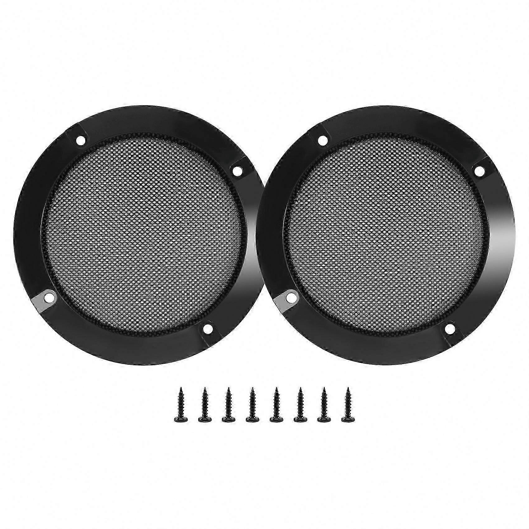 2Pcs 4 Inch Round Speaker Grille, Replaceable Speaker Protection Cover