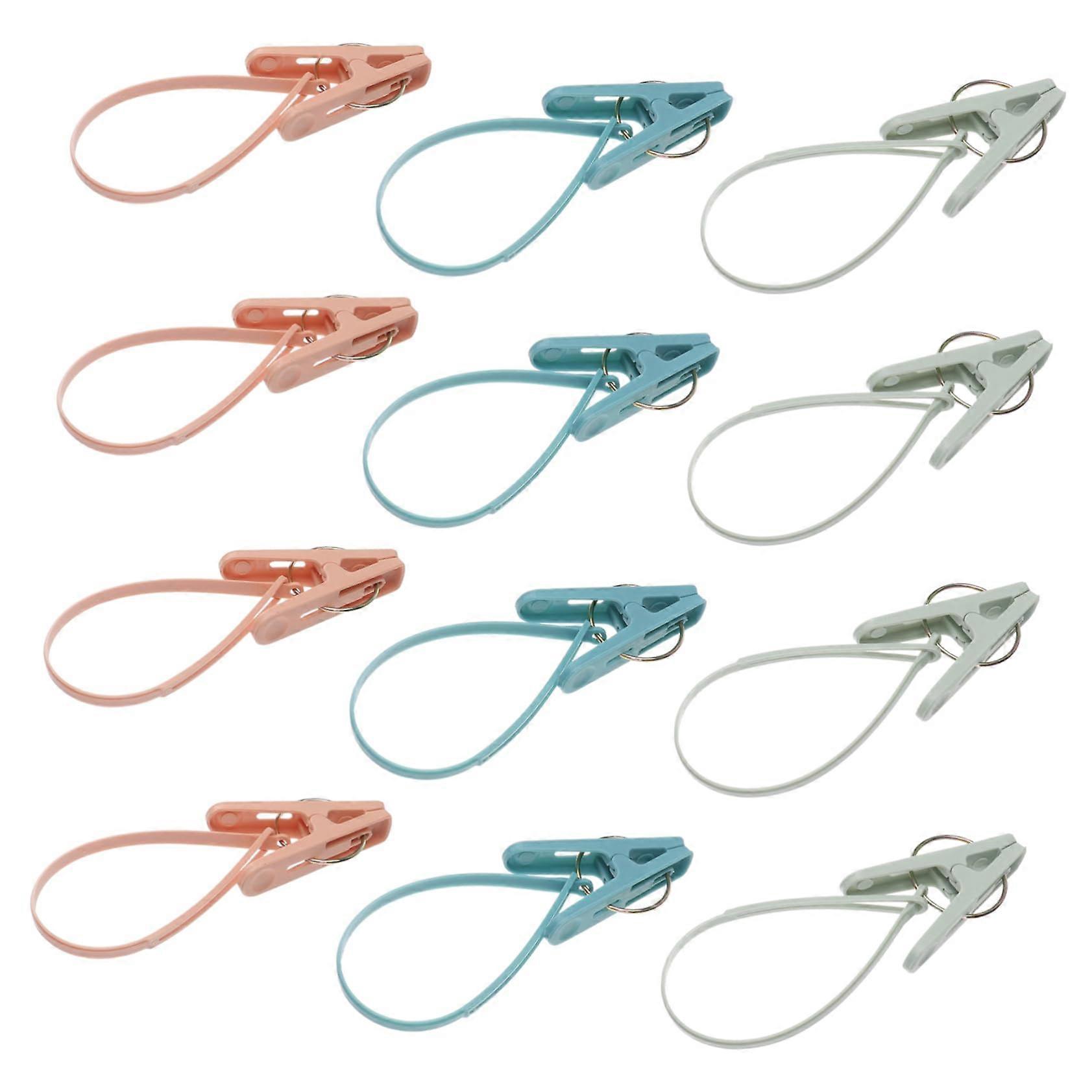 12pcs Windproof Clothespins with Hanging Loop Plastic Laundry Clips for Travel and MultiItem Drying