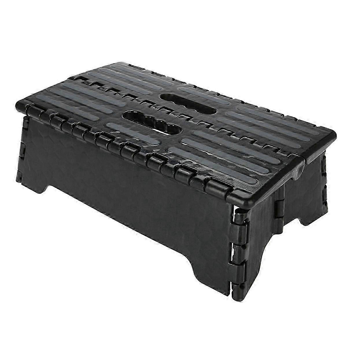 Portable Folding Step Stool Black Step Ladder for Elderly Pregnant Bathroom