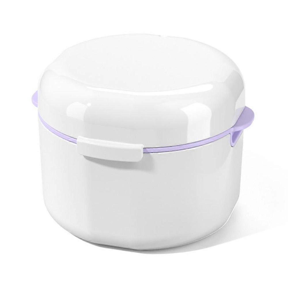 Oral Orthodontic Retainer Cleaning Case Denture Bath Box With Strainer Double Layer Braces Denture Storage Box Soaking Container
