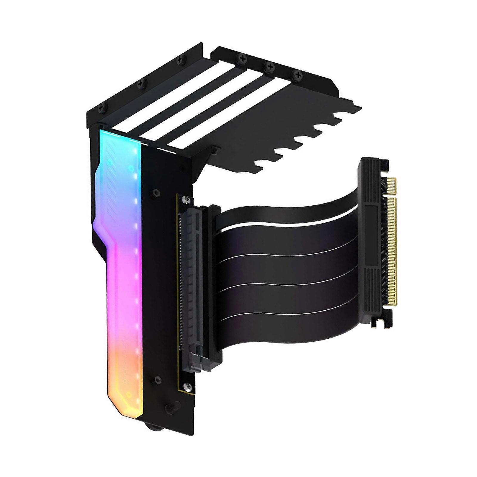 Vertical GPU Bracket Holder PCIE4.0Riser Cable Achieve Better Cooling & Display for Experience Faster Data Transmission  Black
